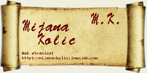 Mijana Kolić vizit kartica